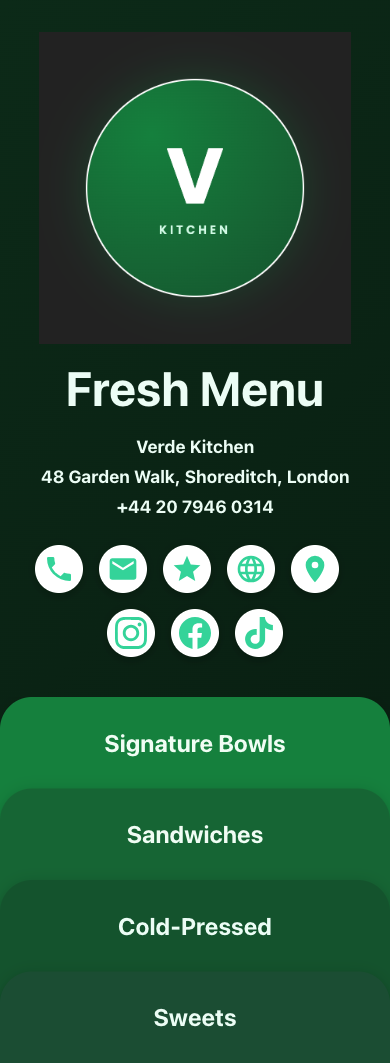 Preview of Verde Kitchen — Fresh Menu