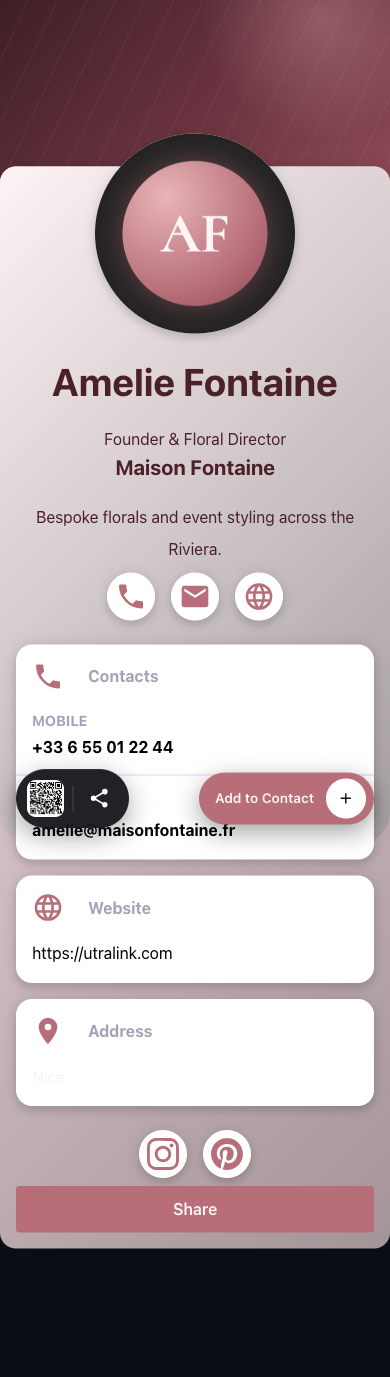Preview of Rose Gold — Boutique Card