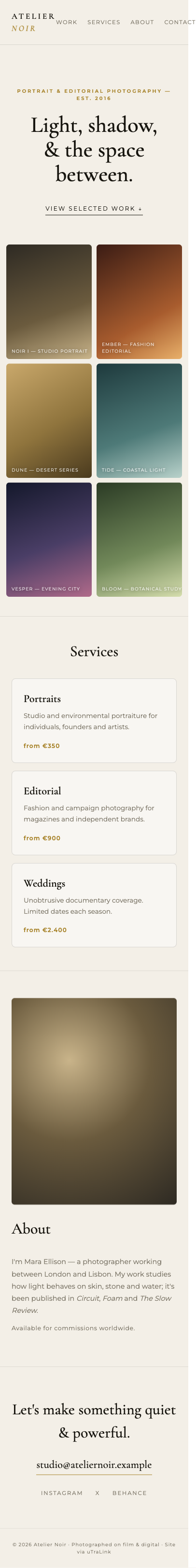 Preview of Atelier Noir — Photography