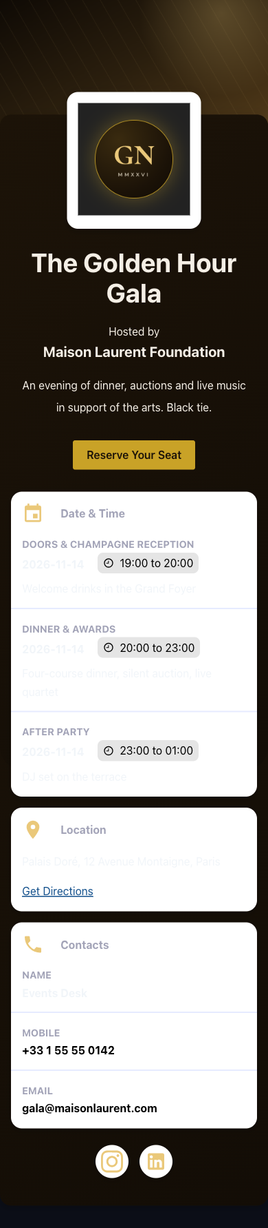 Preview of Gala Night — Black Tie
