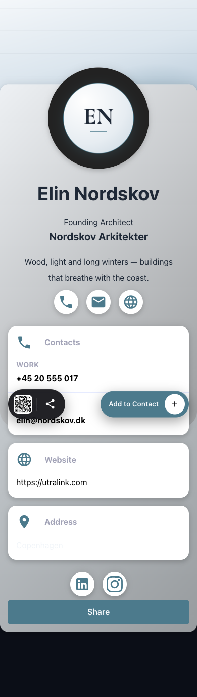 Preview of Nordic Card — Scandinavian vCard