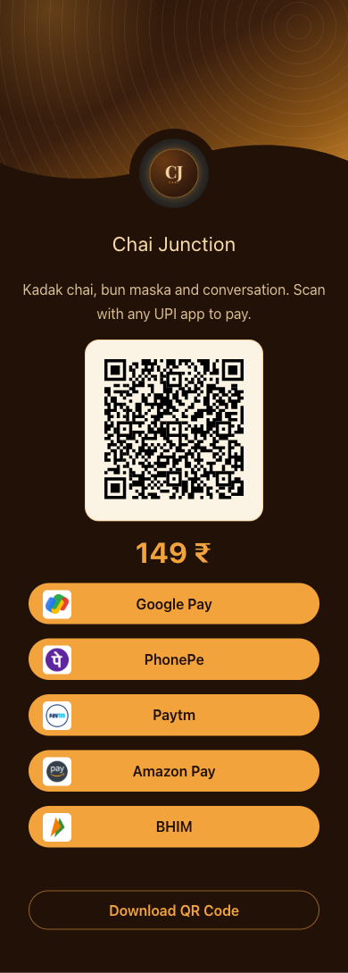 Preview of Chai Junction — UPI Pay