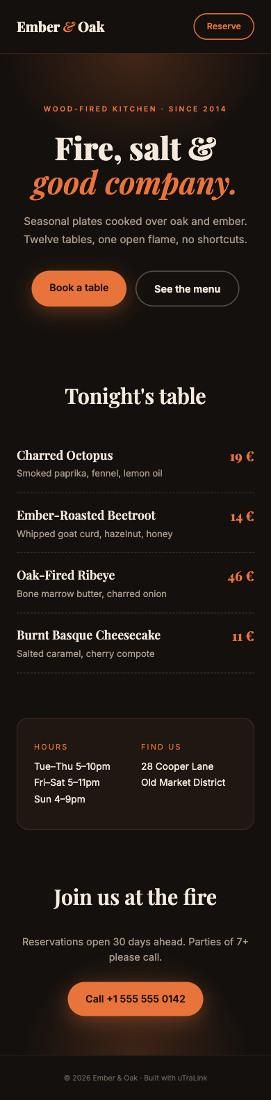 Preview of Ember & Oak — Restaurant