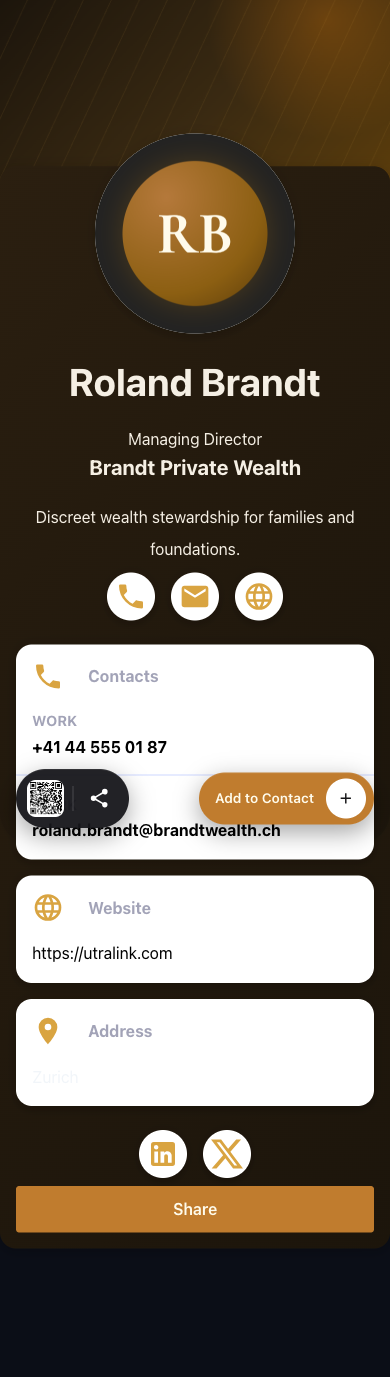 Preview of Copper Executive — Wealth Card