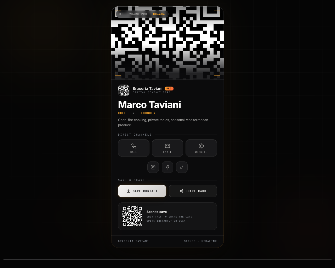 Preview of vCard Pro — Ember