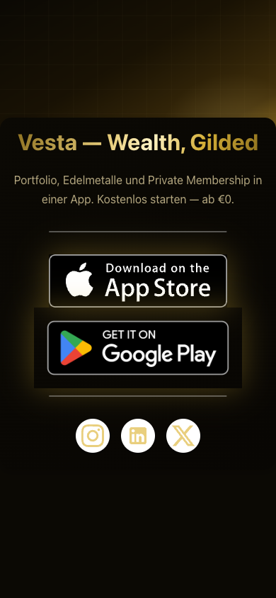 Preview of Vesta — Gold Finance App